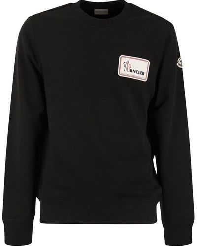 Moncler Logoed Crewneck Sweatshirt - Black