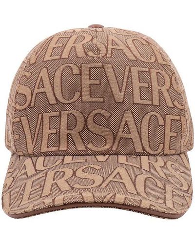 Versace Leather Lined Hats - Brown