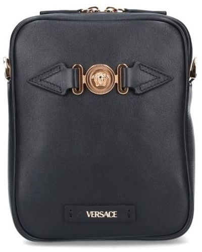 Versace Leather Shoulder Bag - Black