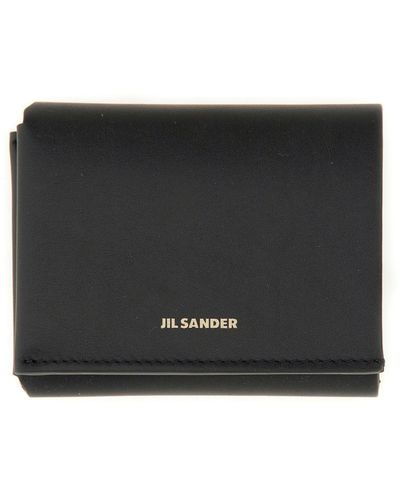 Jil Sander Folding Card And Coin Purse - Black