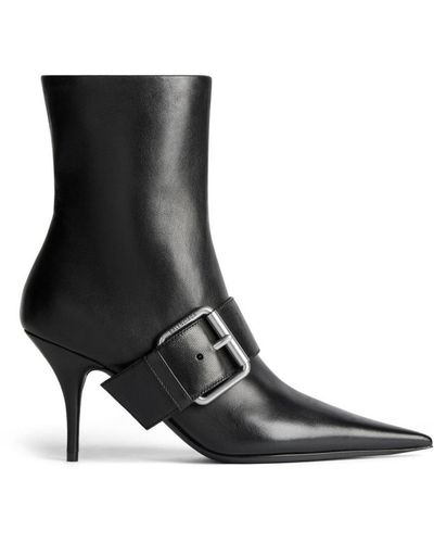 Balenciaga Knife Belt 80mm Ankle Boots - Black