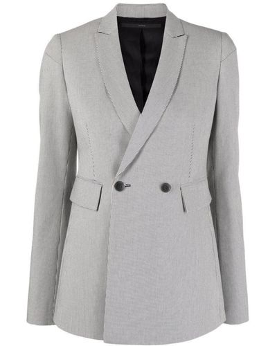SAPIO Double Breasted Pied De Poul Jacket Clothing - Gray