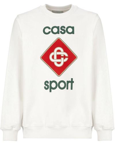 Casablancabrand Logo Organic Cotton Sweatshirt - White