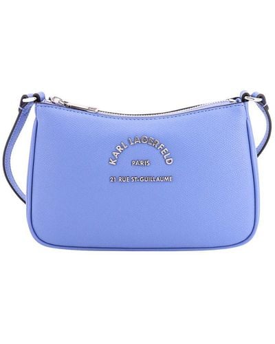 Karl Lagerfeld Logo-lettering Crossbody Bag - Blue