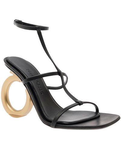 FERRAGAMO - Mignn Leather Heel Sandals