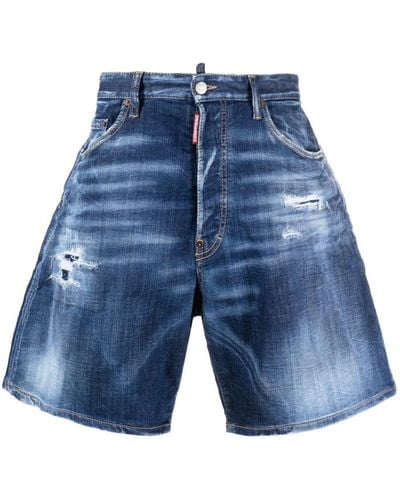 DSquared² Wide-leg Denim Shorts - Blue