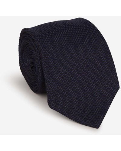 Kiton Textured Wool And Silk Tie - Blue