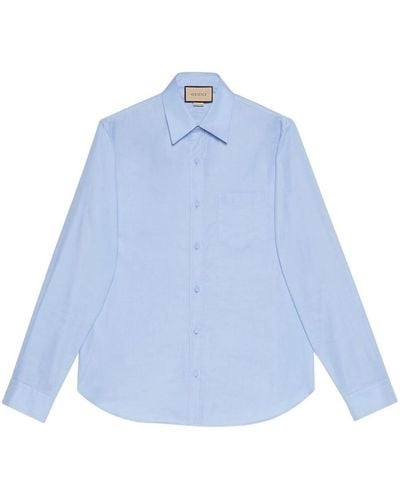 Gucci Oxford Cotton Shirt - Blue