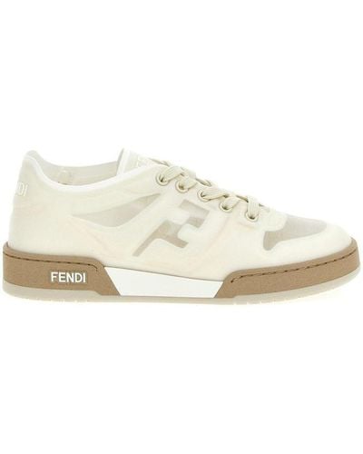 Fendi Match Suede & Leather Sneaker - Natural