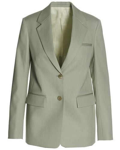 Lanvin Wool Single Breast Blazer Jacket - Green