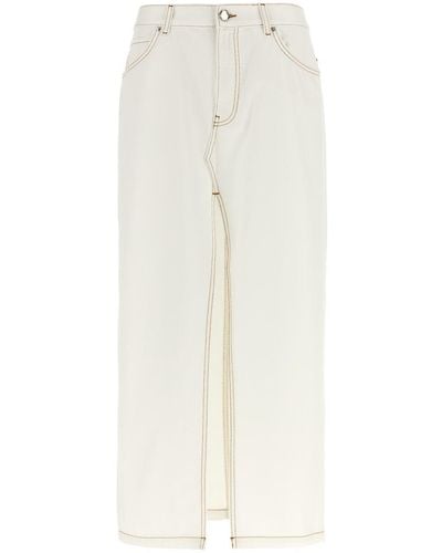 Pinko Maxi Slit Skirt - White