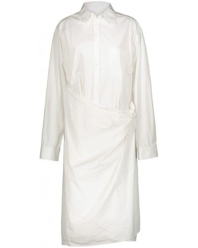 Balenciaga White Wrap Short Dress Clothing