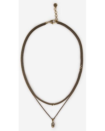 Alexander McQueen Skull Chain Necklace - White