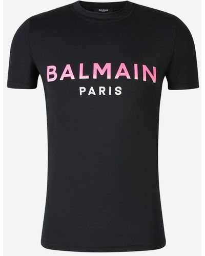 Balmain Logo Technical T-Shirt - Black