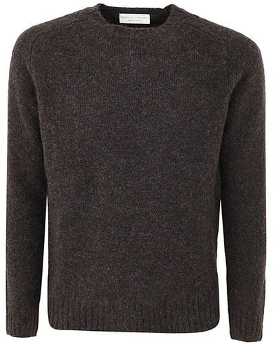 FILIPPO DE LAURENTIIS Hammer Long Sleeve Round Neck Pullover - Black