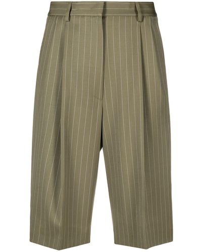 MSGM Pinstriped Tailored Shorts - Green