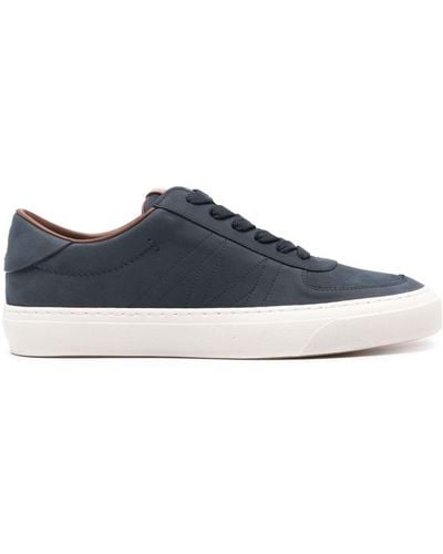 Moncler Leather Monclub Trainers With Laces - Blue