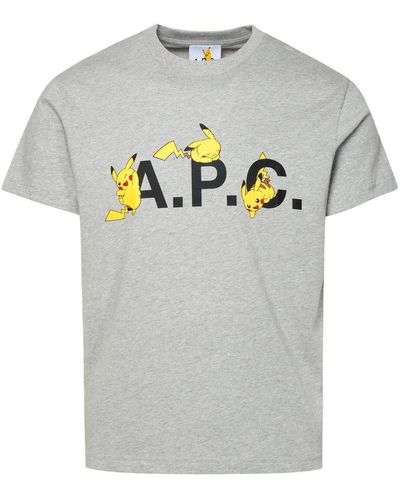 A.P.C. 'pokémon Pikachu' Grey Cotton T-shirt