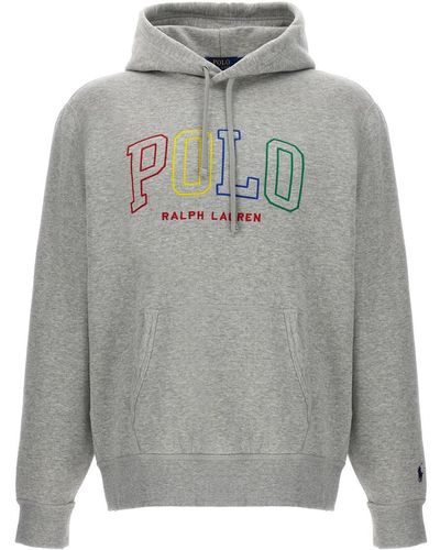 Polo Ralph Lauren Logo Hoodie Sweatshirt - Grey