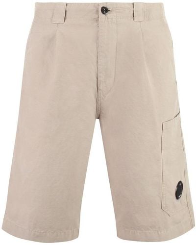 C.P. Company Cotton And Linen Bermuda-shorts - White