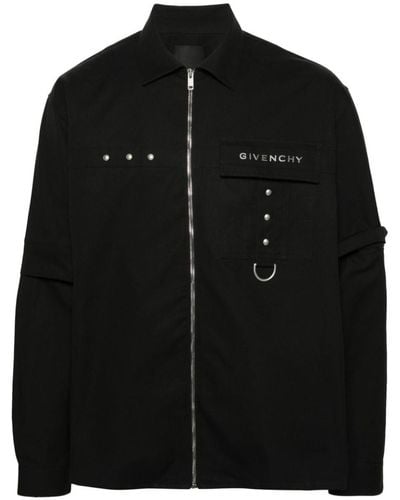 Givenchy Cotton Zip-up Shirt - Black