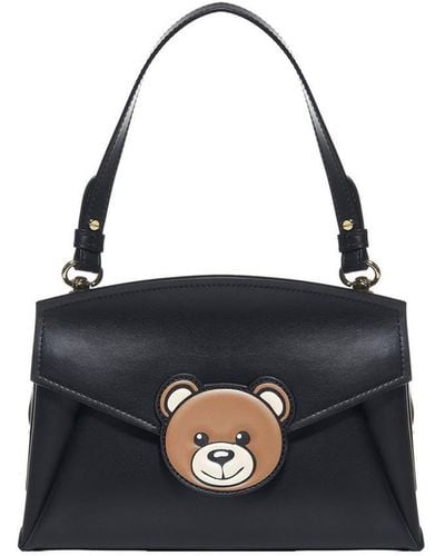 Moschino Teddy Bear Flap Tote Bag - Black