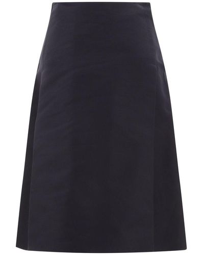 Marni Cady Midi Skirt With Maxi Pleats - Blue