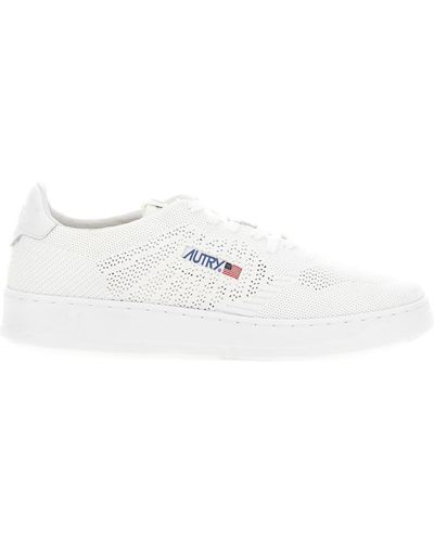 Autry 'Medalist Easeknit' Low Top Sneakers With Perforated Design - White