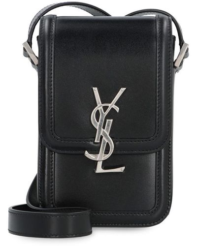 Saint Laurent Solferino Leather Mini Crossbody Bag - Black