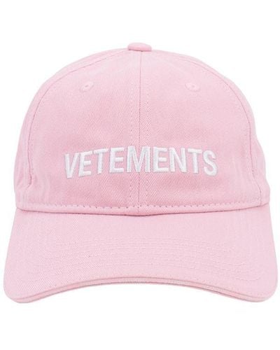 Vetements Vetets Cotton Stitched Profile Hats - Pink