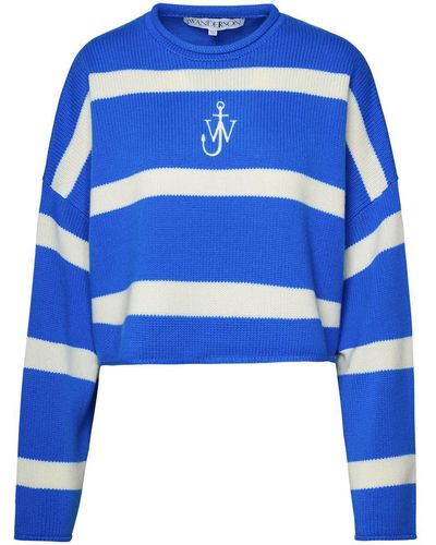 JW Anderson Two-Tone Wool Blend Sweater - Blue