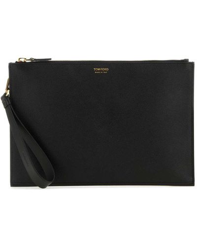 Tom Ford Logo Clutch - Black