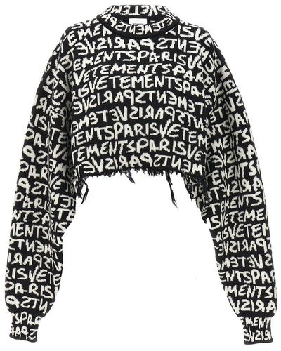Vetements 'Graffiti Monogram' Sweater - Black
