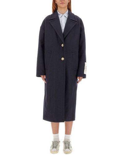 Golden Goose Cocoon Single-Breasted Coat - Blue
