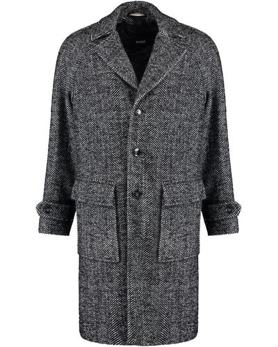 BOSS Wool Blend Coat - Gray