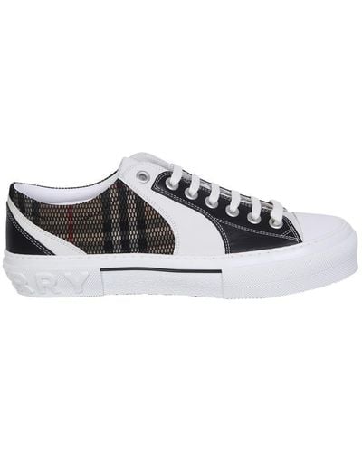 Burberry Vintage Check Mesh & Leather Trainer - White