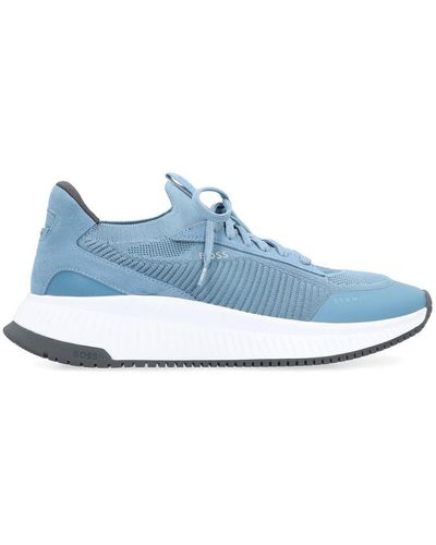 BOSS Sock Fabric Low-Top Trainers - Blue