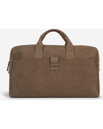 Enrico Mandelli Leather Travel Bag - Brown
