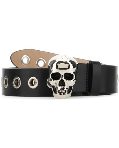 Alexander McQueen Skull Eyelet-embellished Belt - Black