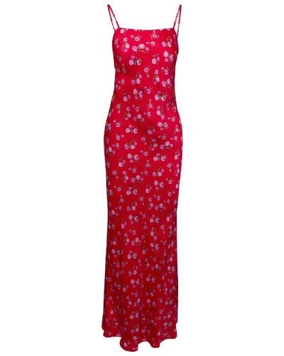 ROTATE BIRGER CHRISTENSEN Maxi Dress With All-Over Floral Print - Red