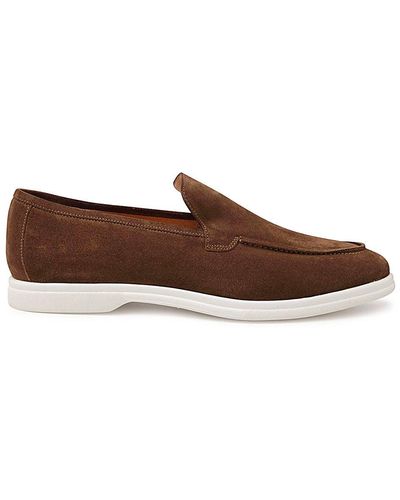 Eleventy Brown Suede Loafers