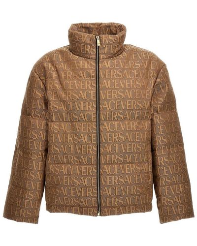 Versace Allover Coats, Trench Coats - Brown