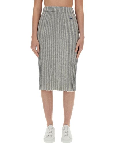 Maison Kitsuné Knit Skirt - Grey