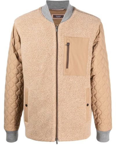 Peserico Shearling Zipped Jacket - Natural