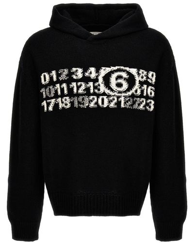MM6 by Maison Martin Margiela Numeric Signature Sweater, Cardigans - Black