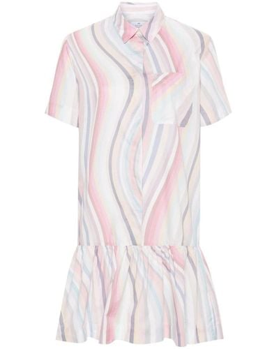 Paul Smith Striped Shirt Dress - Pink