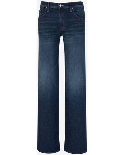 Mother Straight Cotton Jeans - Blue