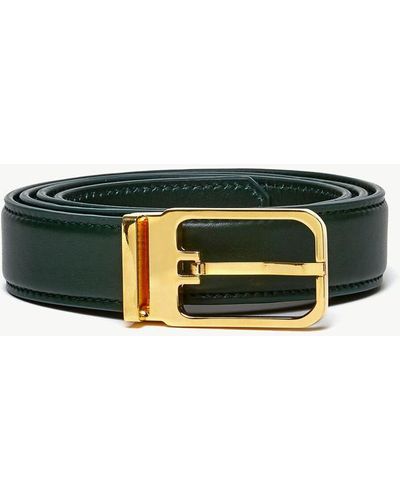 Giuliva Heritage Slim Leather Belt Accessories - Green