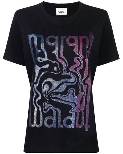 Isabel Marant Printed Cotton T-shirt - Black