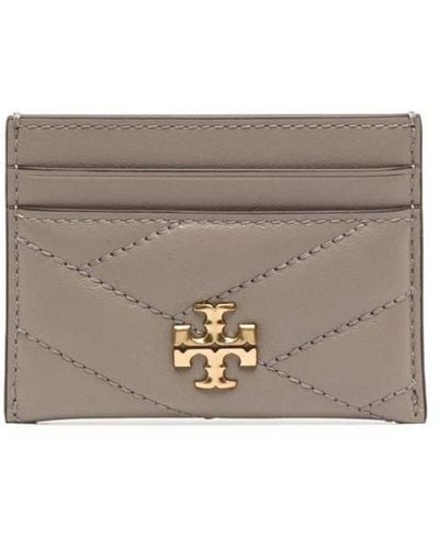 Tory Burch Kira Chevron-quilted Leather Cardholder - Gray